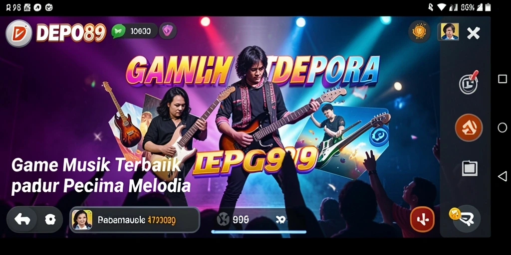 Tampilan gameplay DEPO89 yang seru dengan deretan lagu-lagu favorit.