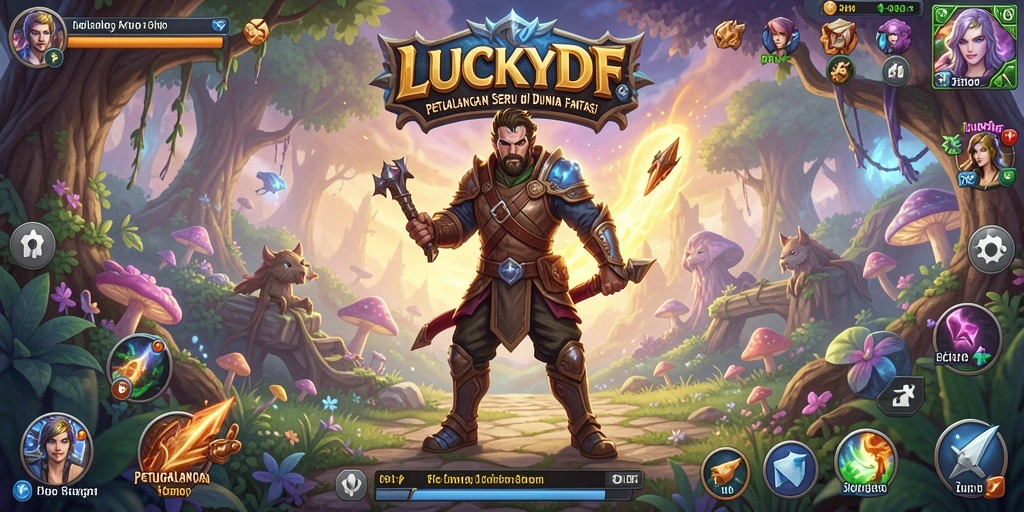 Tangkapan layar menunjukkan aksi seru dalam gameplay LUCKYDF.