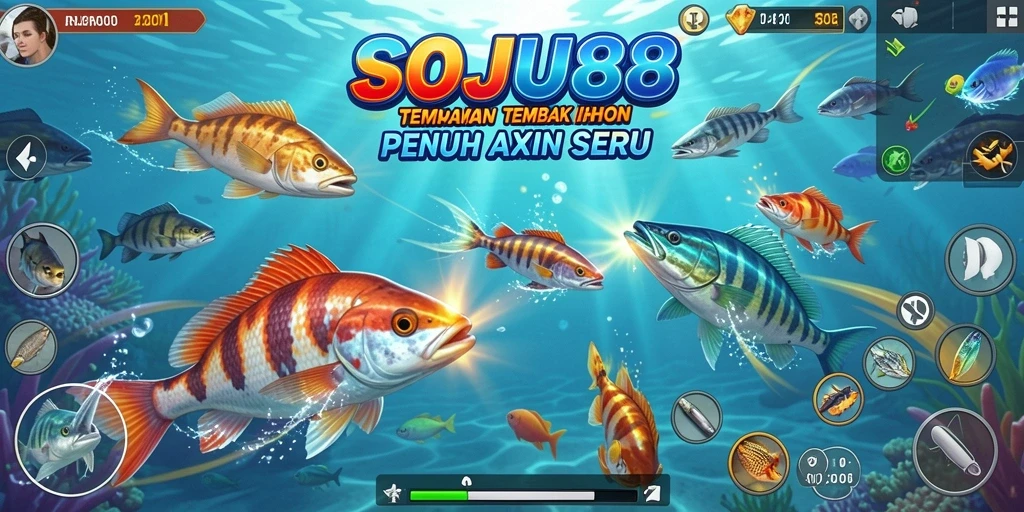 Gambaran gameplay seru di SOJU88 saat menembak ikan.